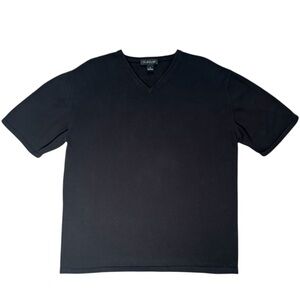 Harold's Men's Black Sweater Tee Short Sleeve Knit Cotton Shirt Size Medium
